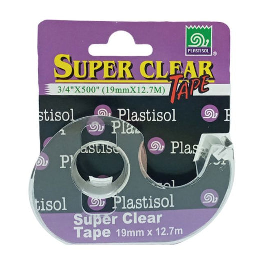 PLASTISOL SUPER CLEAR TAPE WITH DISPENSER